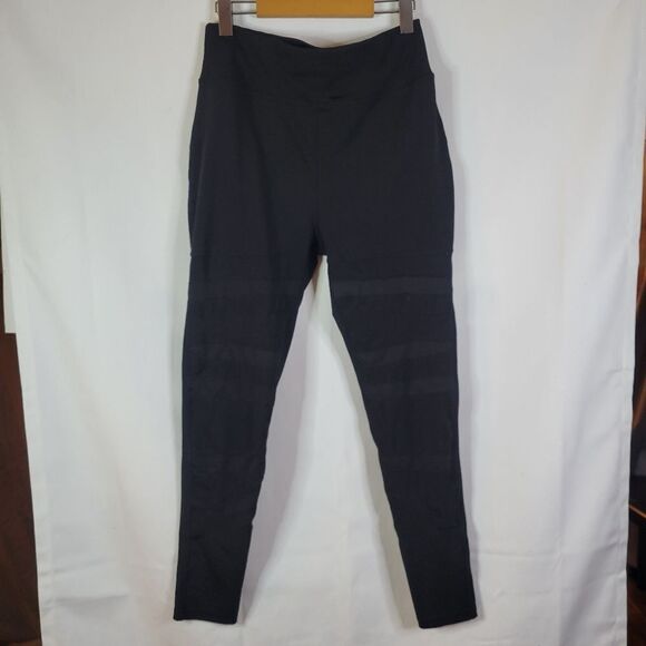 New POP Fit "Ava" Black High-Waisted Mesh Bandage Panels Leggings - Picture 8 of 14